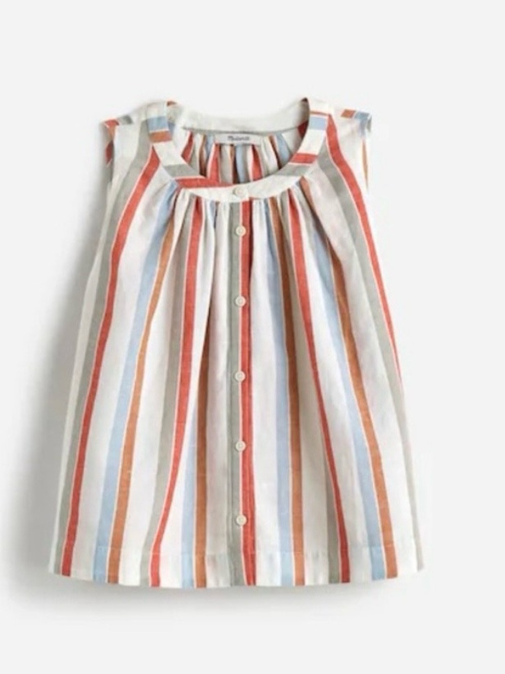 Madewell Button-Front Tank in Linen-Cotton, Size XS